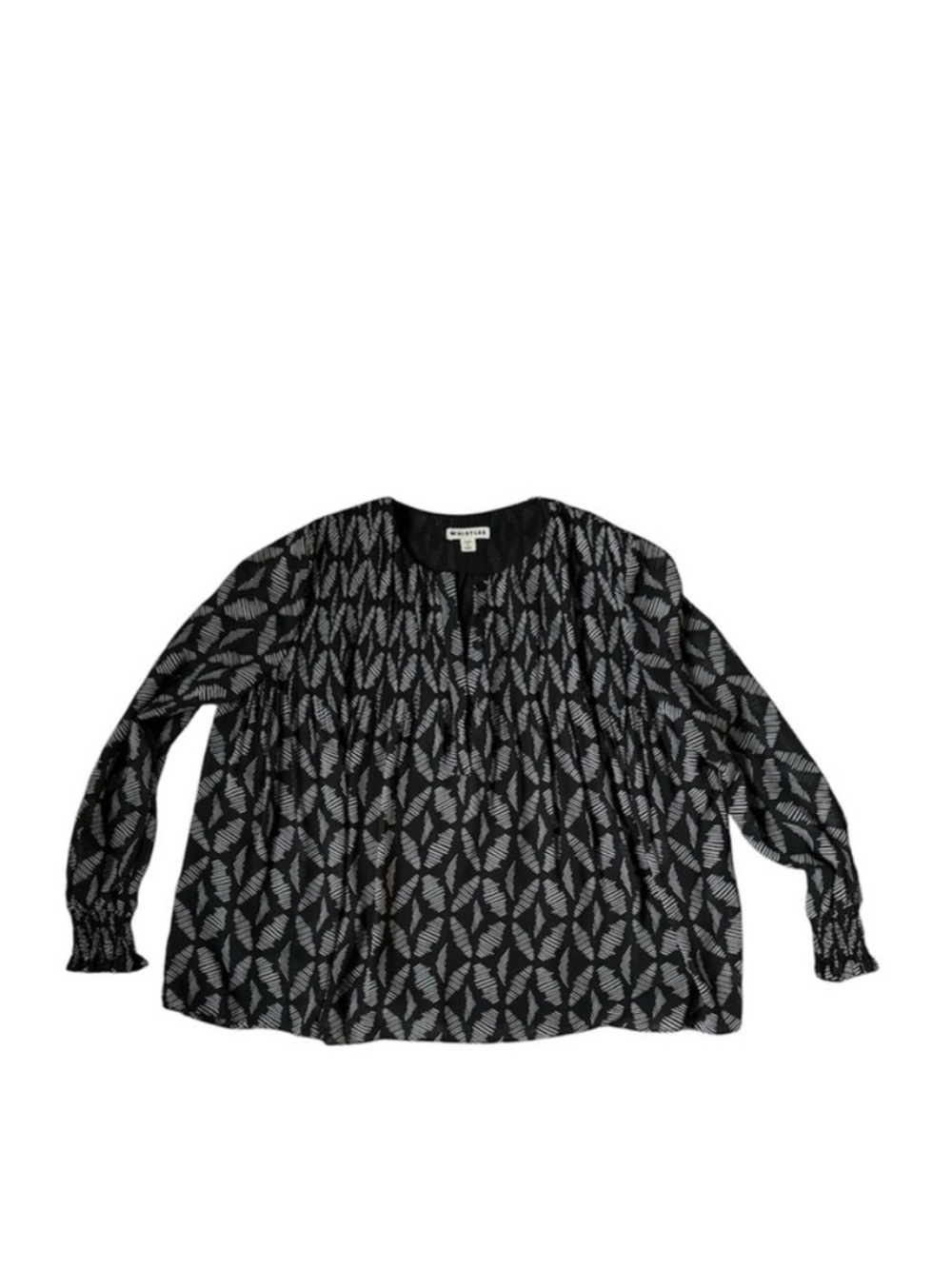 Whistles Black and White Geometric Print Blouse